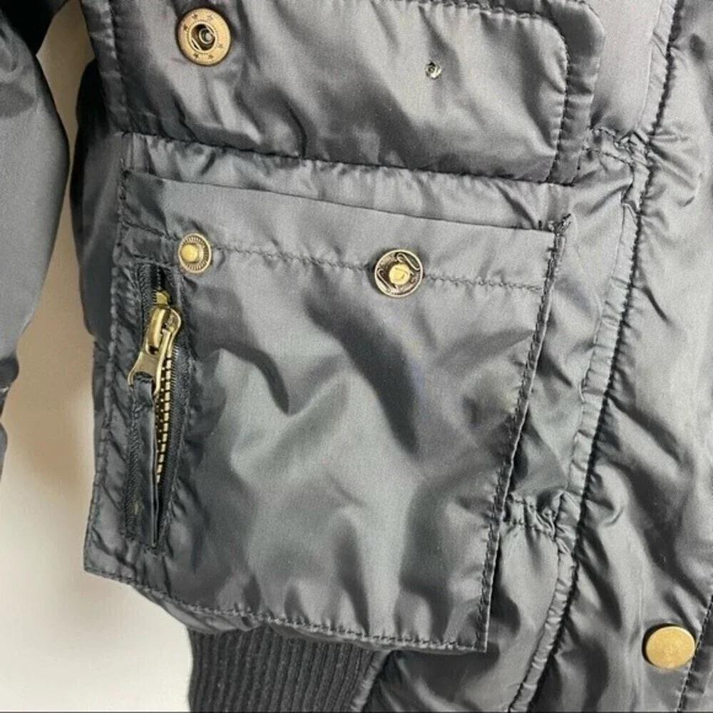Polar Ice Girls Winter Feather Jacket Size 7 Black /Yellow Kids Jacket